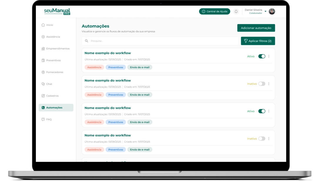 Criação de automações inteligentes