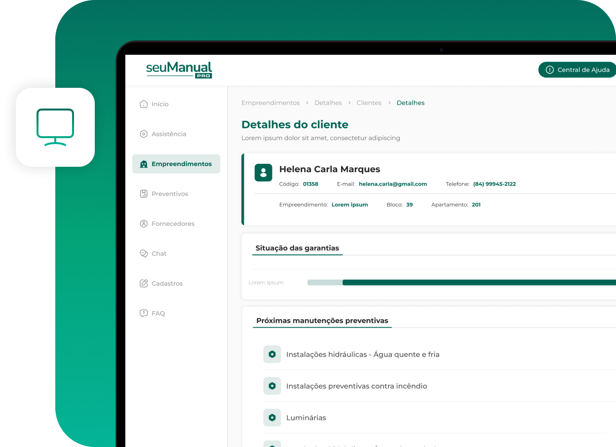 Mockup do sistema SeuManual